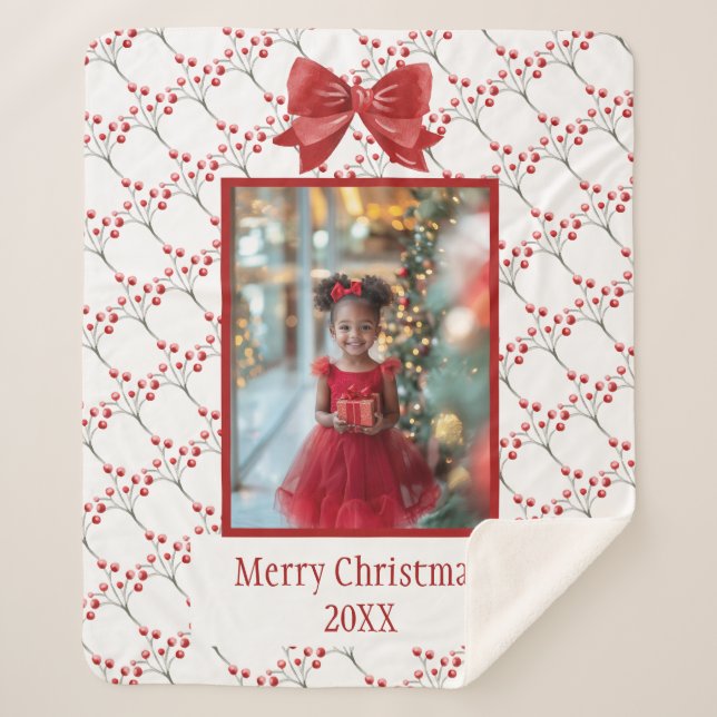 Cobertor Sherpa Personalizar Foto Feliz Natal (Frente)