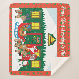 Cobertor Sherpa Personalizar Papai Noel de Cor