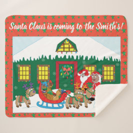Cobertor Sherpa Personalizar Papai Noel de Cor