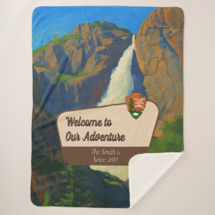 Cobertor Sherpa Personalize Aventura em Família no Parque Yosemite