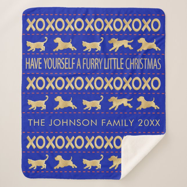 Cobertor Sherpa Personalize "Feliz Natal" Em Aberto/Médio (Frente)