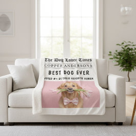 Cobertor Sherpa Personalized Dog Photo | Best Dog Ever
