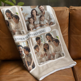 Cobertor Sherpa  Personalized Family Photo-Together Is Everything