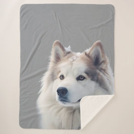 Cobertor Sherpa Personalized Grey Dog Photo Blanket