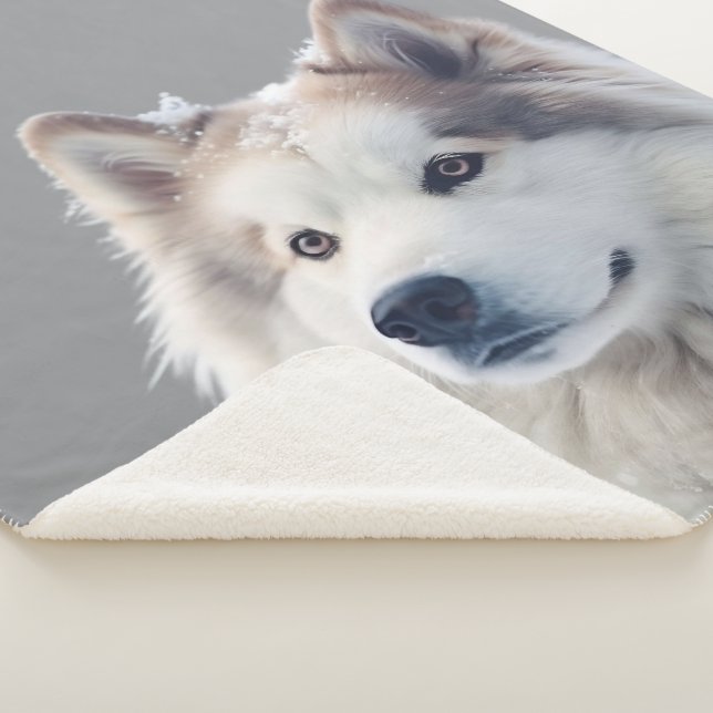 Cobertor Sherpa Personalized Grey Dog Photo Blanket (3/4)