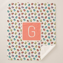 Cobertor Sherpa Personalized Ladybug Throw Blanket
