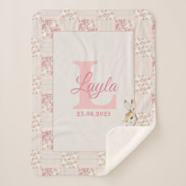 Cobertor Sherpa Personalized Pink Beatrix Potter Sherpa Blanket
