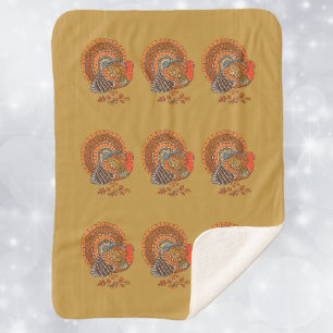 Cobertor Sherpa Peru Macho Cauda Avental Folhas de Outono Amarelas