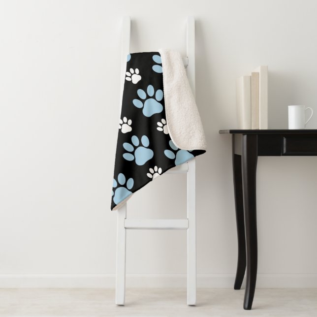 Cobertor Sherpa Pestanas, Patas Azuis, Patas De Cães, Patas De Ani (In Situ)