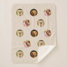 Pet Family Photo Mother's Day Sherpa Blanket Beige