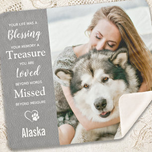 Cobertor Sherpa Pet Memorial Loving Memory Personalised Dog Photo