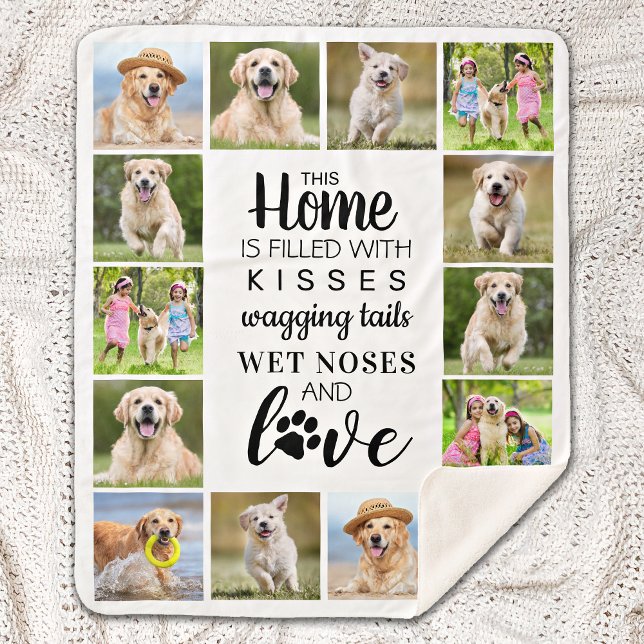 Cobertor Sherpa Pet Photo Collage Dog Personalizado Lover (Criador carregado)