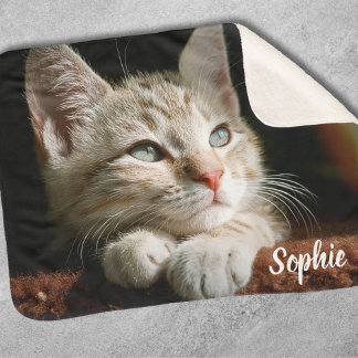 Cobertor Sherpa Pet Photo Name
