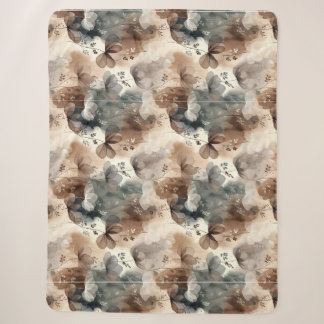 Cobertor Sherpa Pétalas e Vinhas Abstratas — Elegância Sofisticada
