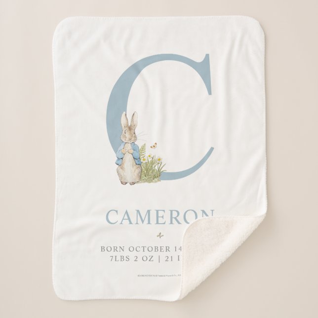 Cobertor Sherpa Peter Rabbit | Carta Personalizada C (Frente)