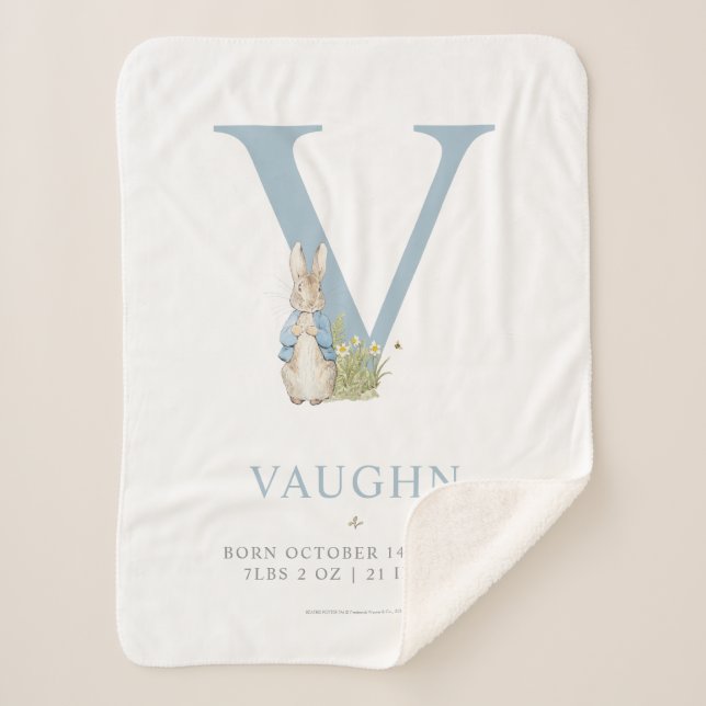 Cobertor Sherpa Peter Rabbit | Carta Personalizada V (Frente)
