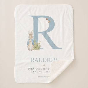 Cobertor Sherpa Peter Rabbit   Letra personalizada R