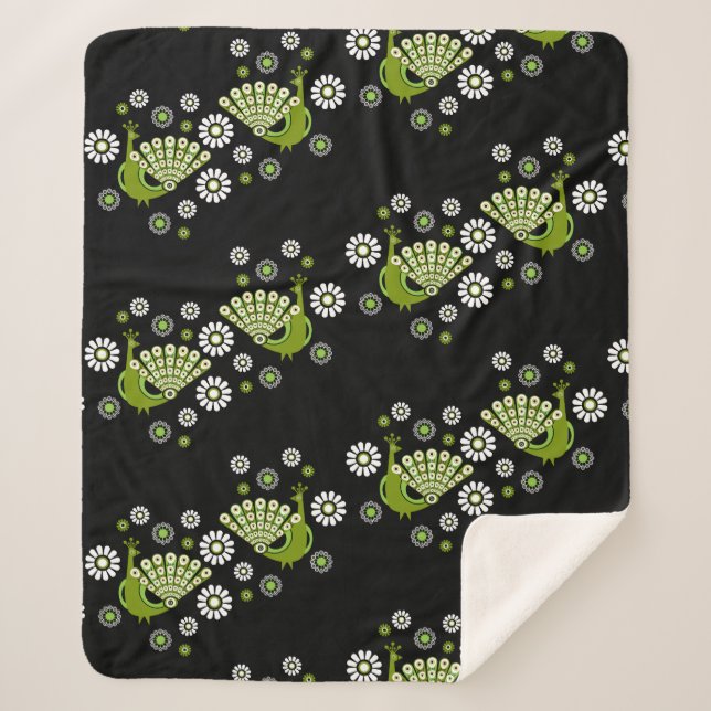 Cobertor Sherpa Pheasants Peacock Art (Frente)