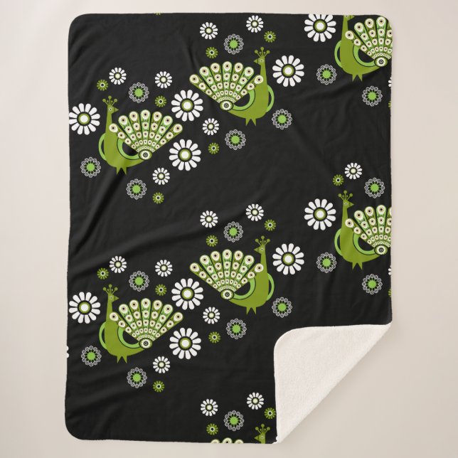 Cobertor Sherpa Pheasants Peacock Art (Frente)