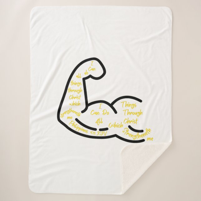Cobertor Sherpa Philippians 4:13 KJV Bíblia Verse (Frente)