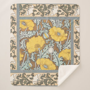 Cobertor Sherpa Picpy Art Illustration Flower Nouveau