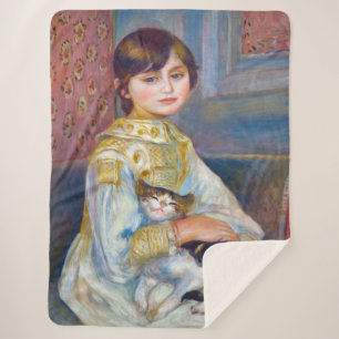 Cobertor Sherpa Pierre-Auguste Renoir - Criança com Gato