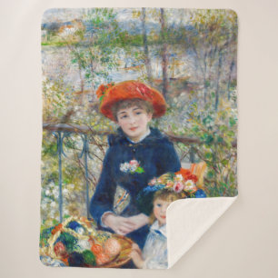 Cobertor Sherpa Pierre-Auguste Renoir - Duas irmãs no Terrace