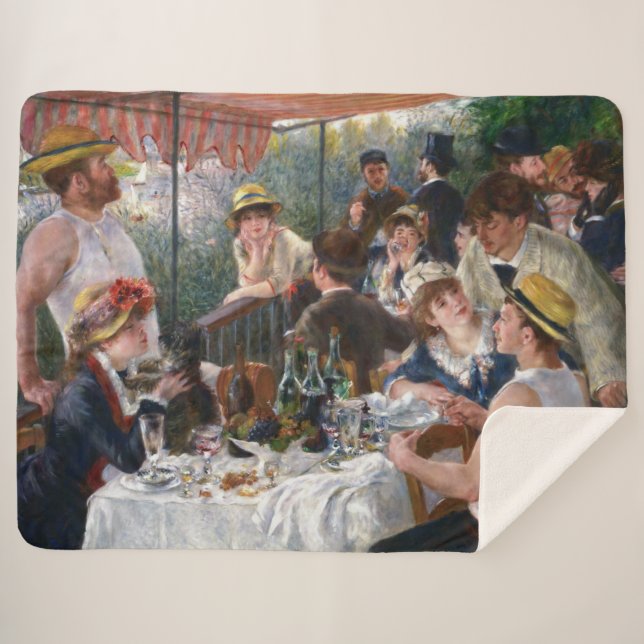 Cobertor Sherpa Pierre-Auguste Renoir - Luncheon do Partido Barco (Frente (Horizontal))