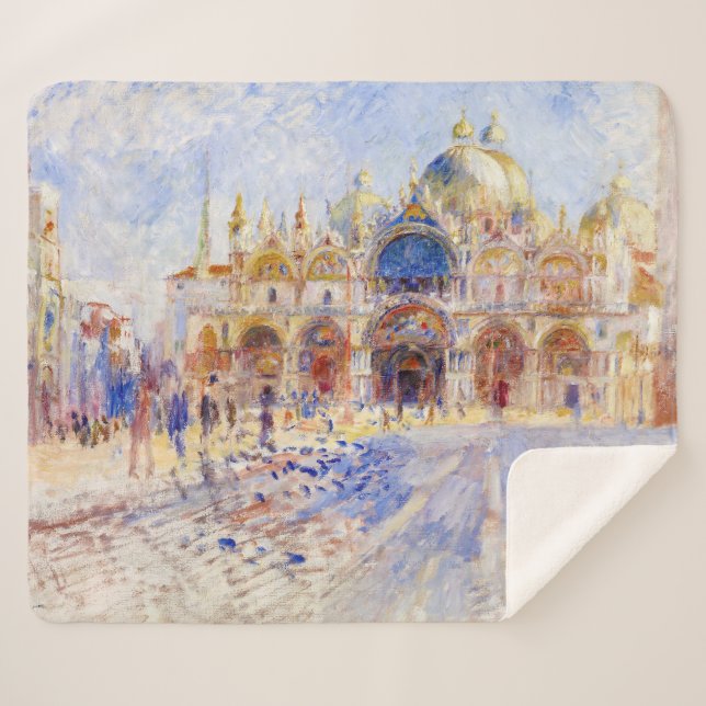 Cobertor Sherpa Pierre-Auguste Renoir - Veneza, Piazza San Marco (Frente (Horizontal))
