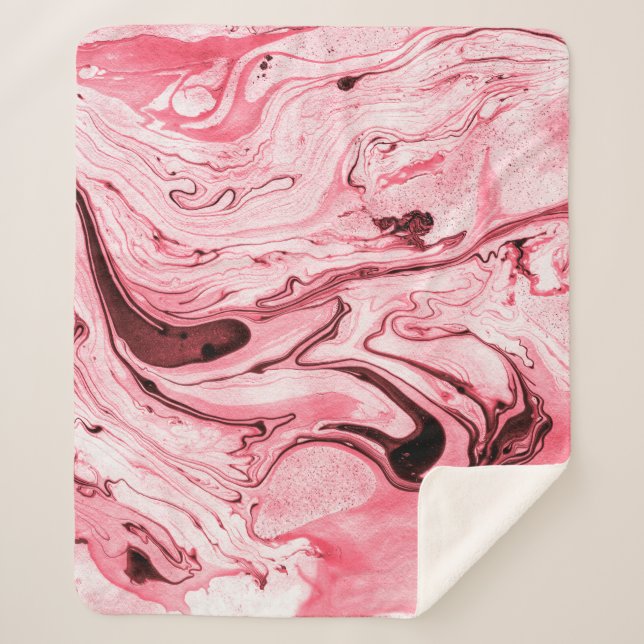 Cobertor Sherpa Pincel de água monocromático Abstrato, Futuristi v (Frente)