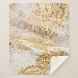 Cobertor Sherpa Pincel de ouro branco pintou textura.