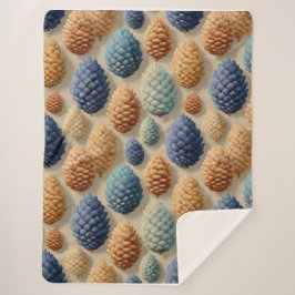 Cobertor Sherpa Pine Colorida Cones Winter Standard