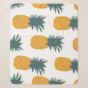 Cobertor Sherpa Pineapple Summer: Colorful Vintage Impressão.