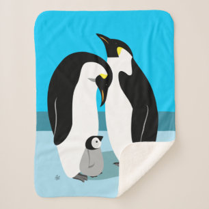 Cobertor Sherpa Pinguim com Design de pinguim bebê