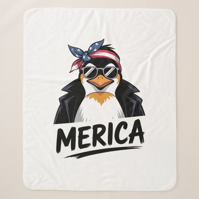 Cobertor Sherpa Pinguim resiste aos pinguins protestando contra (Frente)