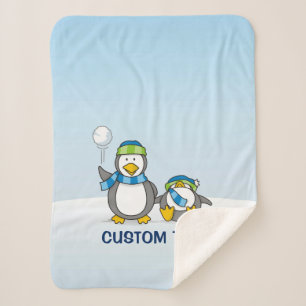 Cobertor Sherpa Pinguins de neve