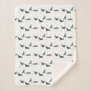 Cobertor Sherpa Pinguins espumantes Sherpa Blanket (escolha a cor)