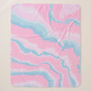 COBERTOR SHERPA PINK AZUL E ABSTRATO BRANCA
