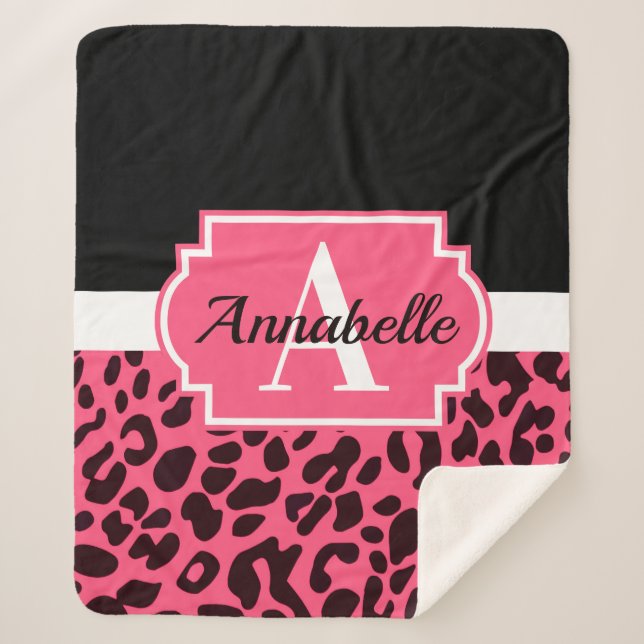 Cobertor Sherpa Pink Leopard Print (Frente)