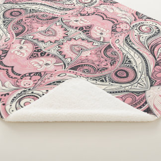 Cobertor Sherpa Pink Paisley O estúdio em casa