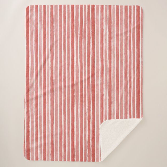 Cobertor Sherpa Pink Red White Cane Stripes Christmas (Frente)
