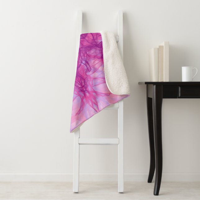 Cobertor Sherpa PINK SMOKE - Arte Fractal Moderna e abstrato - (In Situ)