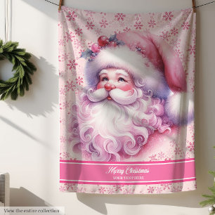 Cobertor Sherpa Pinkmas Girls Papais noeis Nome em Aberto Natal Co