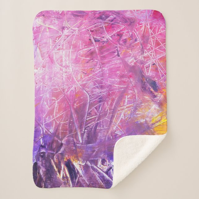 Cobertor Sherpa pintura abstrato (Frente)