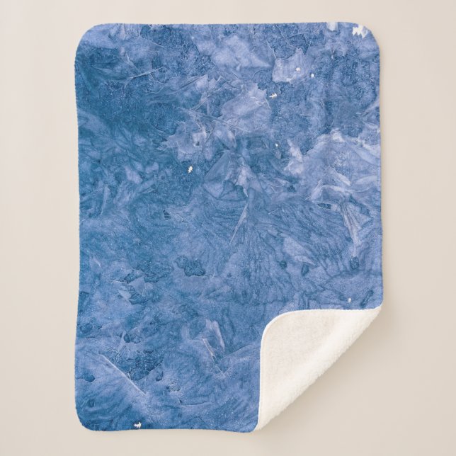 Cobertor Sherpa Pintura abstrato azul (Frente)