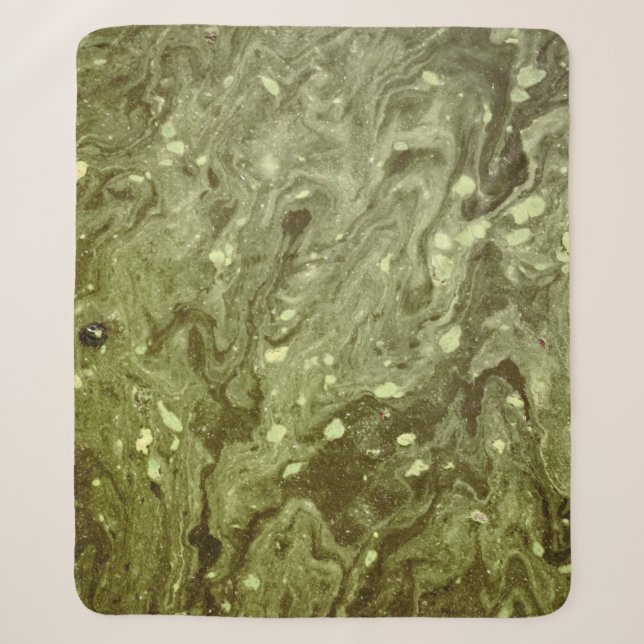Cobertor Sherpa Pintura abstrato verde (Frente)