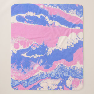 COBERTOR SHERPA PINTURA AZUL-ABSTRATO