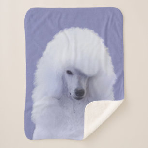 Cobertor Sherpa Pintura Branca de Poodle Padrão - Arte Cão Origina