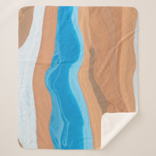 COBERTOR SHERPA PINTURA DE ABSTRATO AZUL E MARAVILHOSA