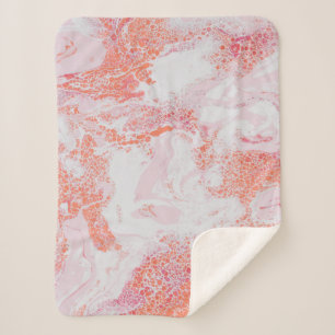 Cobertor Sherpa Pintura de abstrato branco e azul